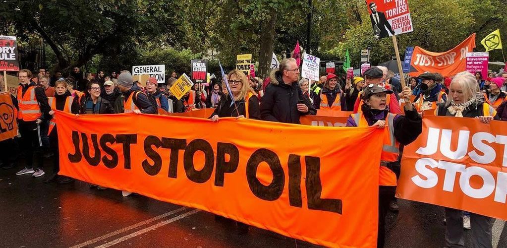 Just Stop Oil joined thousands demanding a general election and action on the cost of living crisis